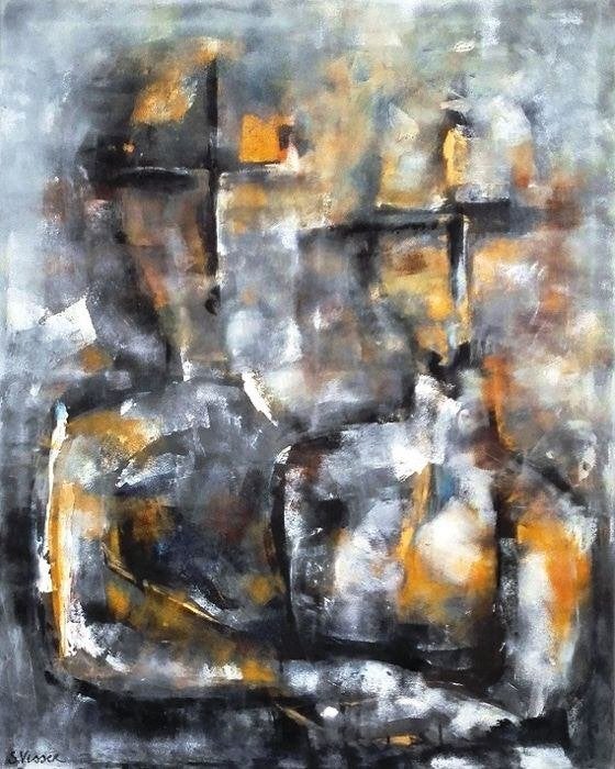 "Holding on to you " Acrylschilderij van Suzanne Visser, Ophalen of Verzenden