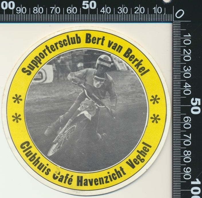 Sticker: Bert van Berkel Supportersclub - Cafe Havenzicht, Verzamelen, Ophalen of Verzenden, Zo goed als nieuw, Auto of Motor