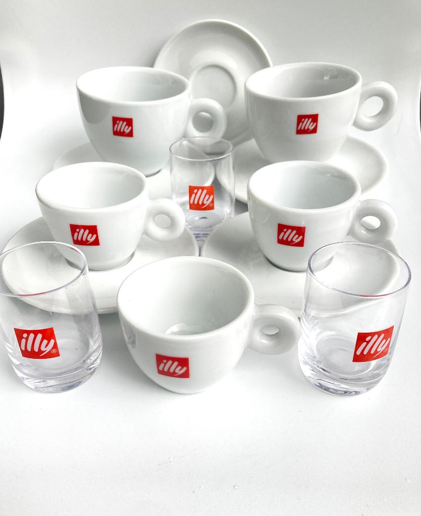 Illy IPA kopjes  2 cappuccino 3 espresso en 3 waterglaasjes, Huis en Inrichting, Keuken | Servies, N, N, Ophalen of Verzenden