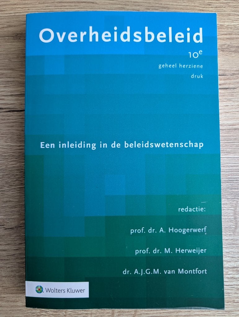 Overheidsbeleid – inleiding beleidswetenschap – 10e druk, Diverse auteurs, Ophalen of Verzenden, Beta, WO