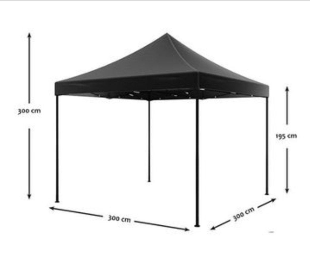 3x3 mtr Easy up tent party tent Zwart, Ophalen, MTC, Opvouwbaar, Melliestradingcompany@gmail.com