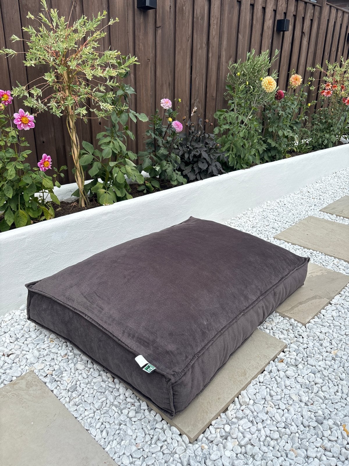 2L Home & Garden Euro-pallet kussen Grijs/bruin velvet, Ophalen, Zo goed als nieuw, Grijs, Overige typen