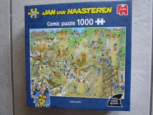 JAN VAN HAASTEREN : CASTLE CONFLICT / MIDDELEEUWEN Uitg.2025, Ophalen of Verzenden, 500 t/m 1500 stukjes, Zo goed als nieuw, Legpuzzel