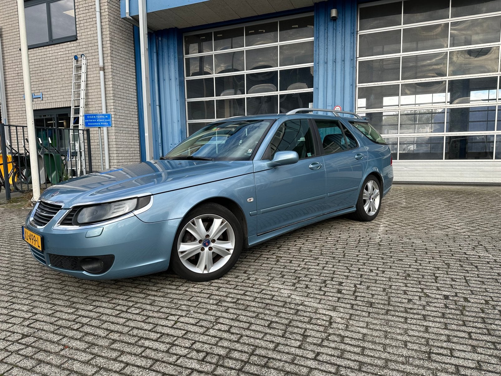 Saab 9-5 2.3 T Sport Estate 2007 Blauw Anniversary Aero, Auto's, Voorwielaandrijving, 1800 kg, Zwart, 2290 cc