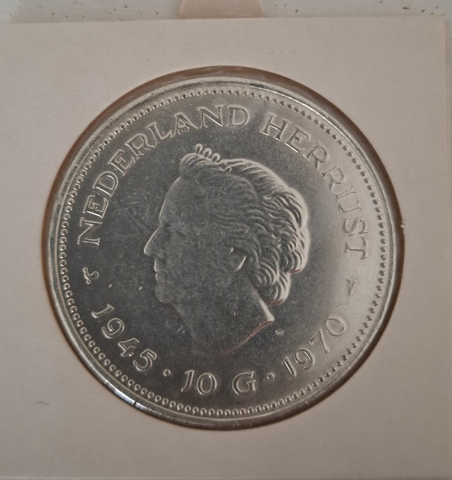 Zilveren 10 gulden munt, Koningin Juliana, Zilver, Ophalen of Verzenden, Losse munt