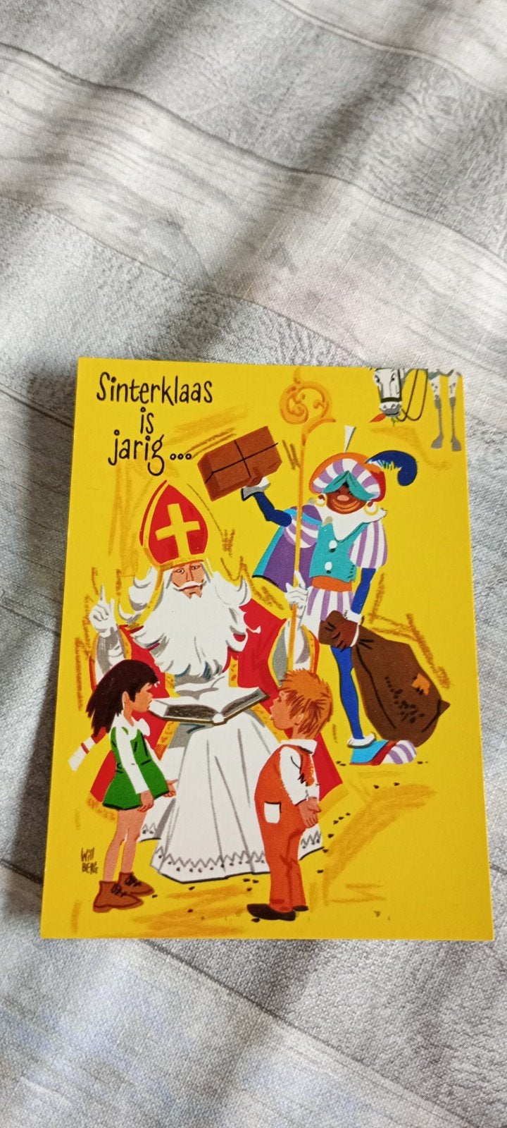 vintage ansichtkaart sinterklaas en zwarte piet, Diversen, Ophalen of Verzenden, Zo goed als nieuw
