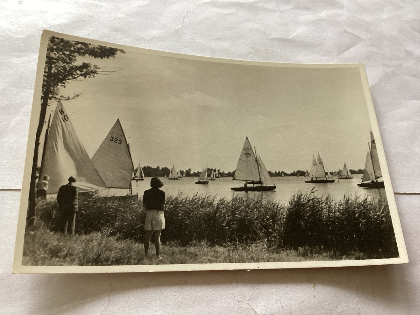 Oude foto Reeuwijkse Plassen zeilwedstrijd 1948, Ophalen of Verzenden, 1940 tot 1960, Gelopen, Zuid-Holland