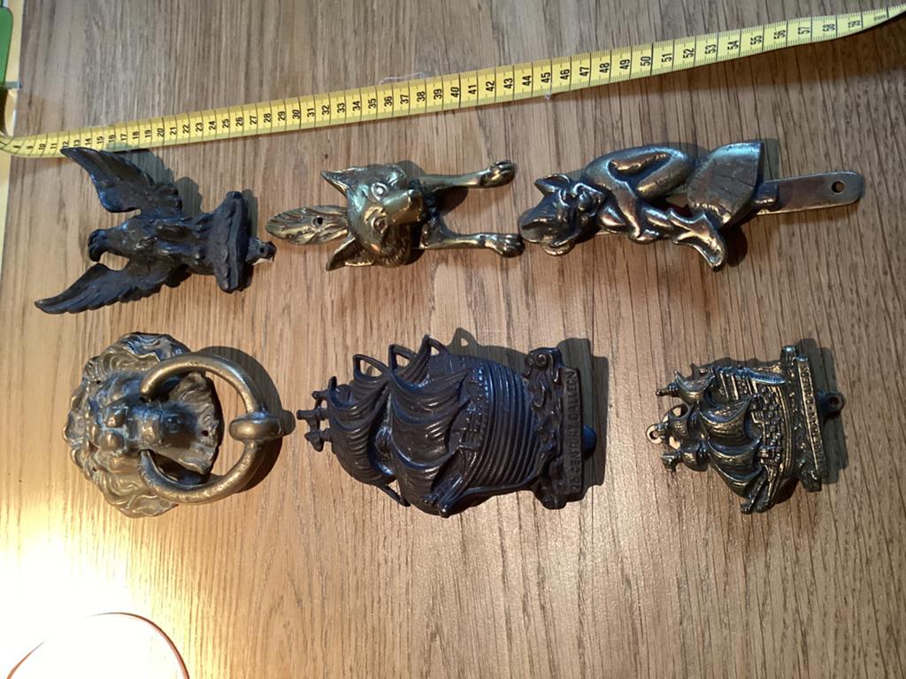 Antieke vintage koper bronzen deurkloppers, Antiek en Kunst, Antiek | Koper en Brons, Verzenden, Koper