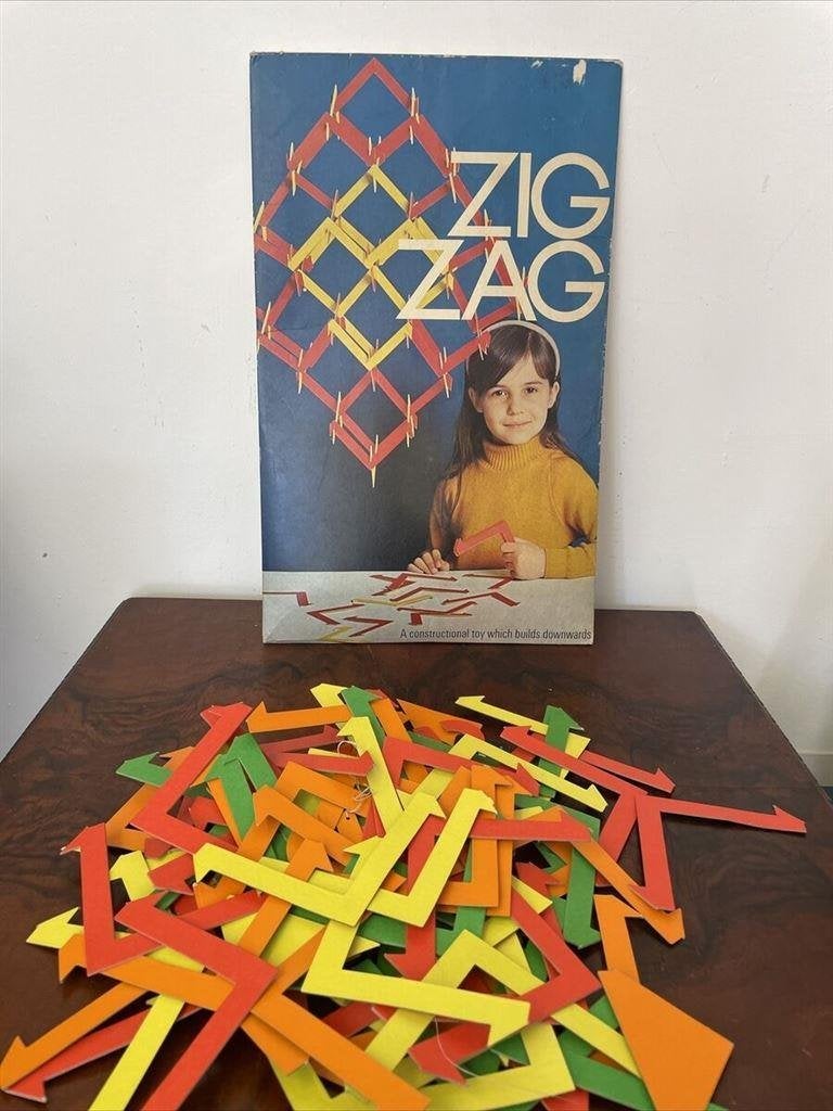 Vintage Zig Zag 1970's cardboard construction speelgoed, Antiek en Kunst, Ophalen of Verzenden