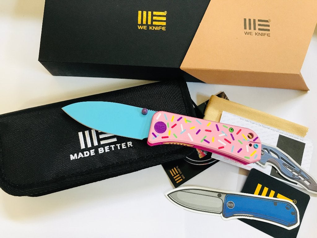 WE Knife Co. Dessert Warrior Banter Knife Pink G-10 (2.9", Vintageknives.nl, Nieuw, Ophalen of Verzenden, Maarten@Vintageknives.nl
