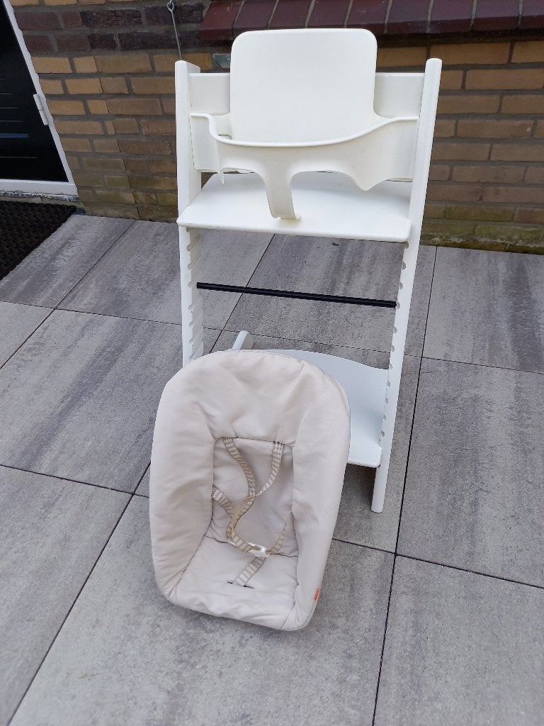 Stokke Tripp Trapp stoel, met newbornset + babyset, Kinderen en Baby's, Kinderstoelen, Ophalen, Gebruikt, Meegroeistoel, Stoelverkleiner