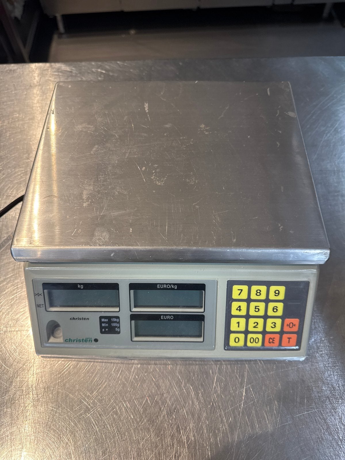 Christen Winkelweegschaal - Max 15kg, Min 100g weegschaal, Witgoed en Apparatuur, Gebruikt, Winkelweegschaal, 1 tot 500 gram, Ophalen of Verzenden