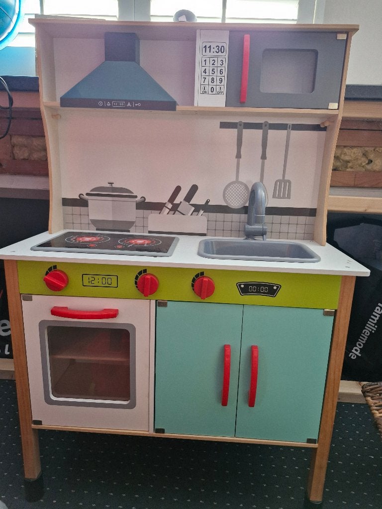 Speelgoed keukentje met spullen, Ophalen, Gebruikt, Hout, Speelkeuken
