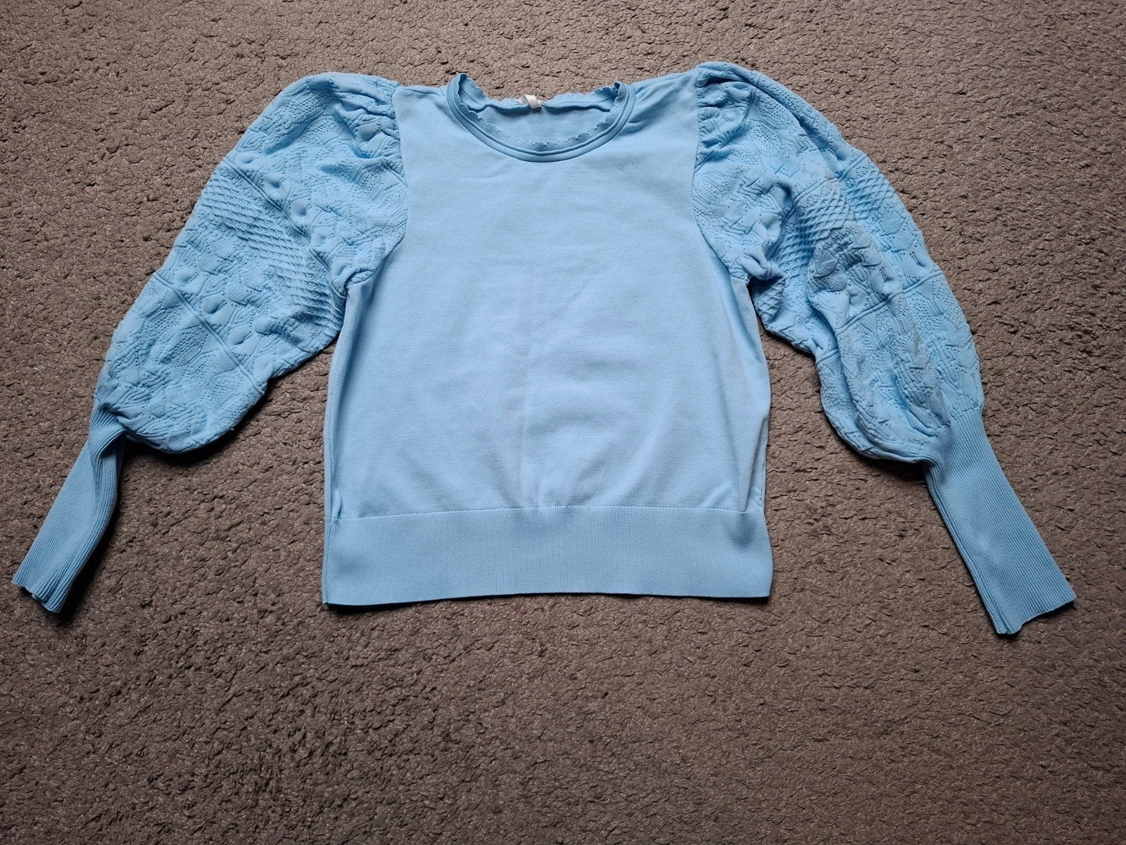 Licht blauw only trui pofmouw maat L, Only, Blauw, Maat 42/44 (L), Nieuw