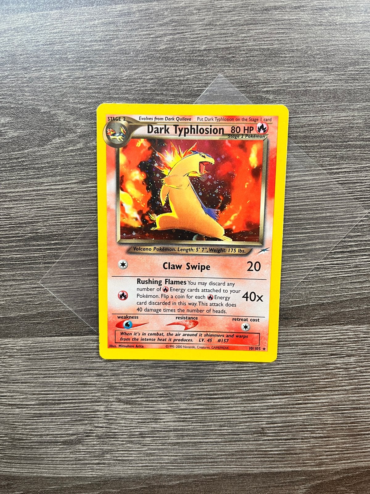 Dark typhlosion holo neo destiny, Ophalen of Verzenden, Zo goed als nieuw