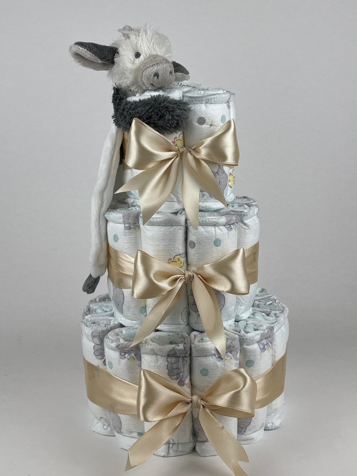 Luiertaart jongen meisje happy horse tut koe casper beige, Ophalen of Verzenden, Nieuw, Kraamcadeau