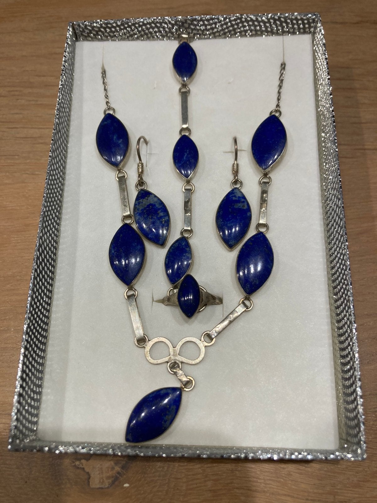 Lapis Lazuli uit Afganistan, Ophalen of Verzenden, Zo goed als nieuw, Blauw, Zilver