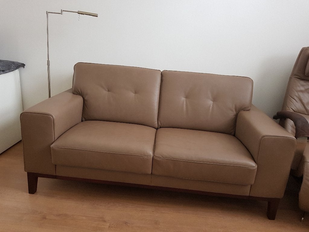 Design Leren 2-zits Sofa Sheila de Vries, Ophalen, 150 tot 200 cm, Driepersoons, 75 tot 100 cm