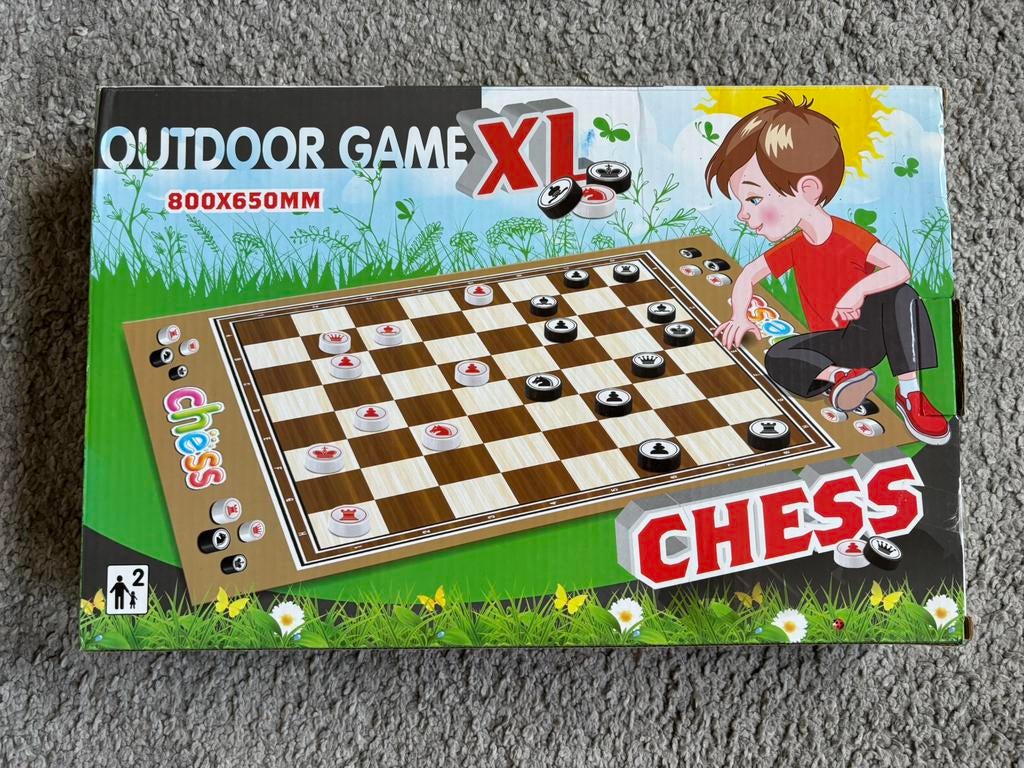 Outdoor Game XL Chess schaakspel, Ophalen of Verzenden, Minder dan 500 stukjes, Zo goed als nieuw, Schaken