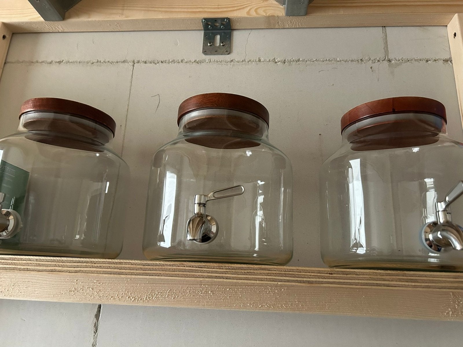 Glazen voorraadpotten met tapkraan - Set van 3, Voorraadpot, Ophalen of Verzenden, Zo goed als nieuw, Glas