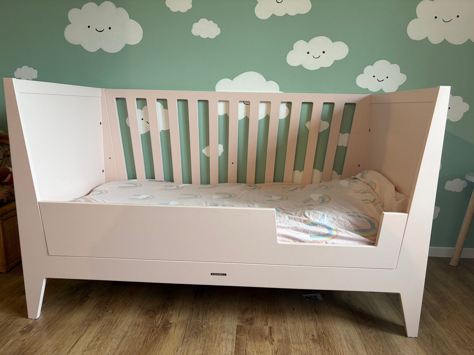 Babybed / Ledikant Kidsmill Nikki Ray 70x140 roze, Ophalen, Gebruikt, Minder dan 140 cm, Matras