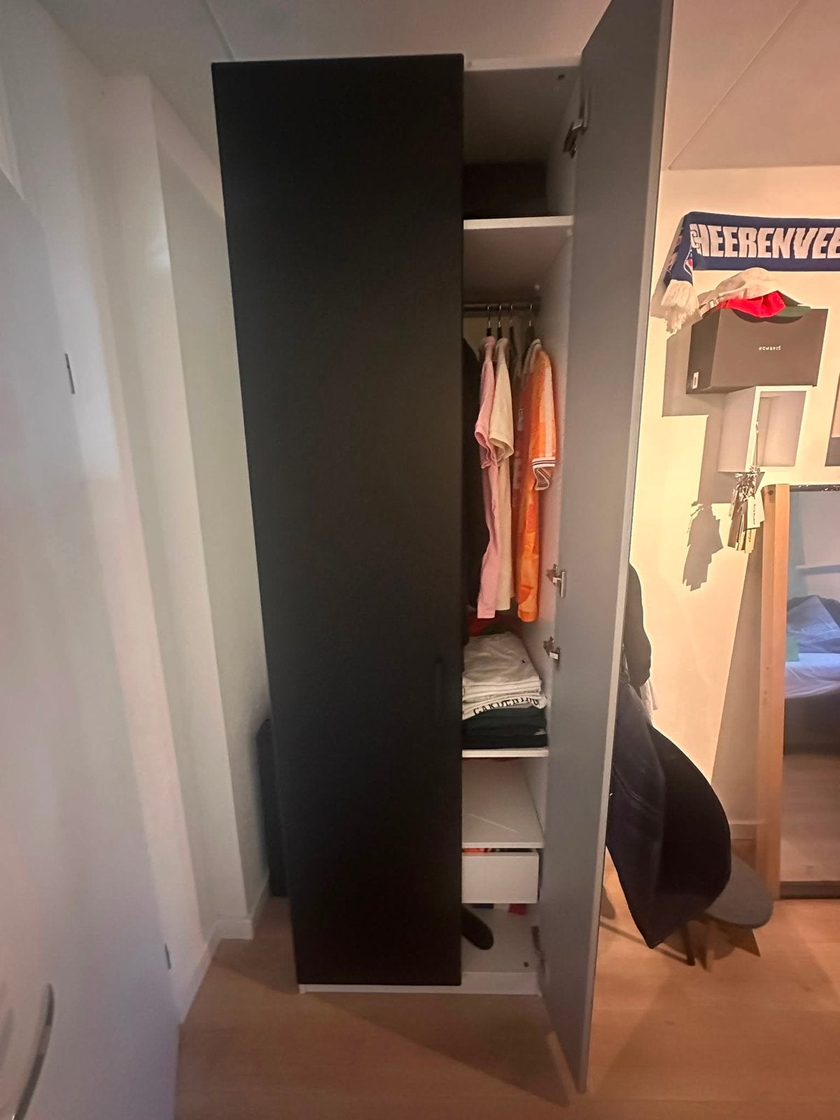 IKEA PAX kledingkast met spiegeldeur en lades, Huis en Inrichting, Ophalen, Gebruikt, 200 cm of meer, 50 tot 100 cm