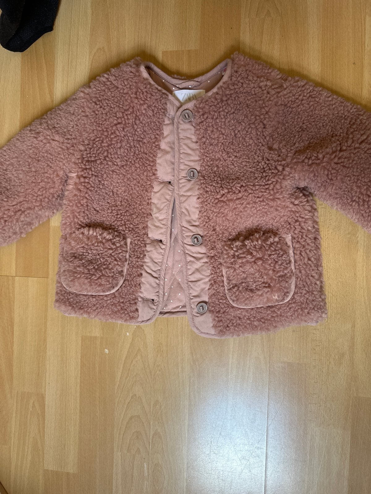 ZARA Roze Teddy Jasje Maat 104 (3-4 jaar), Ophalen, Zo goed als nieuw, Meisje, Jas