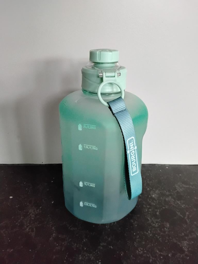 Bourgini Dumbell waterflesje mint donkerblauw, Ophalen of Verzenden, Zo goed als nieuw