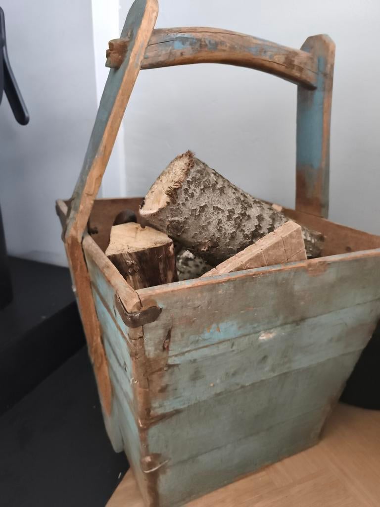 Antieke Chinese rijstbak / houtbak - uniek decoratiestuk, Ophalen of Verzenden