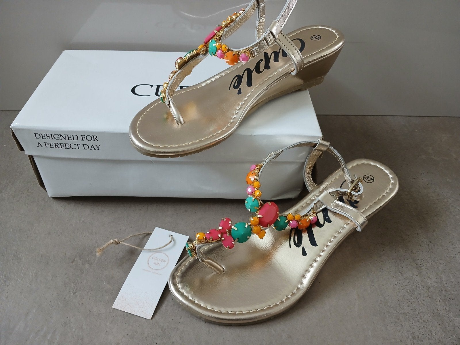 Cuple sandalia Luna adorned t piel me 37 nieuw, Kleding | Dames, Ophalen of Verzenden, Nieuw, Overige kleuren, Sandalen of Muiltjes