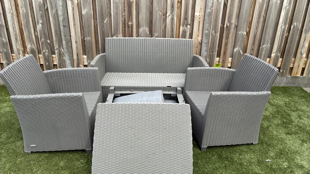 Allibert loungeset, Ophalen, 4 zitplaatsen, Kunststof, Gebruikt