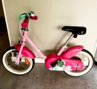 Kinderfiets te koop — B'Twin 500 Unicorn (Decathlon), Ophalen, Terugtraprem, Zijwieltjes, 16 tot 20 inch