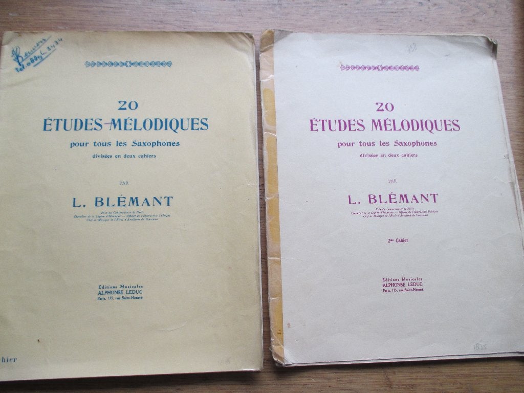 L.BLÉMANT - 20 ETUDES- MELODIQUES - SAXOFOON, Gebruikt, Klassiek, Ophalen of Verzenden, Saxofoon