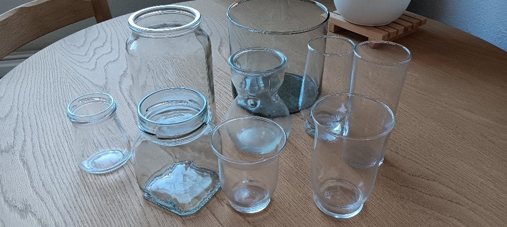 GLAZEN BLOEMENVAASJES, Huis en Inrichting, Woonaccessoires | Vazen, Ophalen, Zo goed als nieuw, Glas