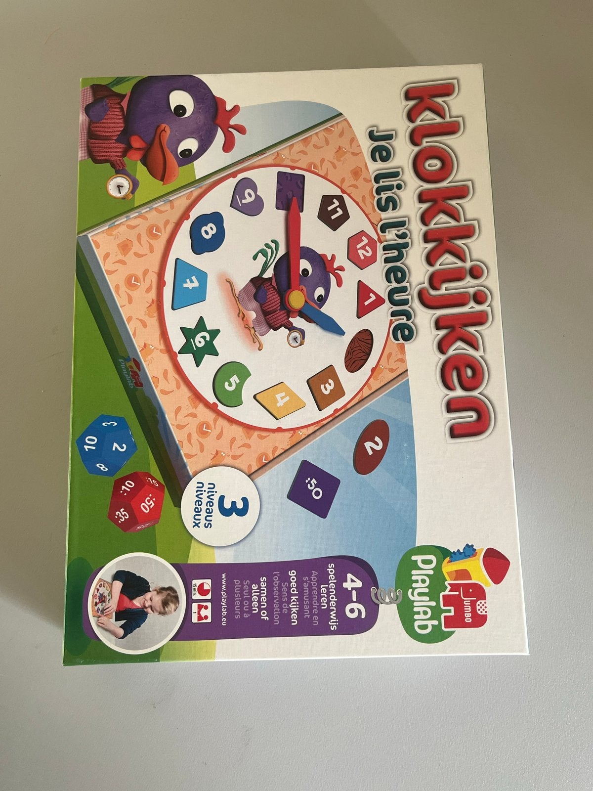 Playlab Klokkijken - Leer Spelenderwijs de Klok Lezen, Een of twee spelers, Ophalen of Verzenden, Gebruikt