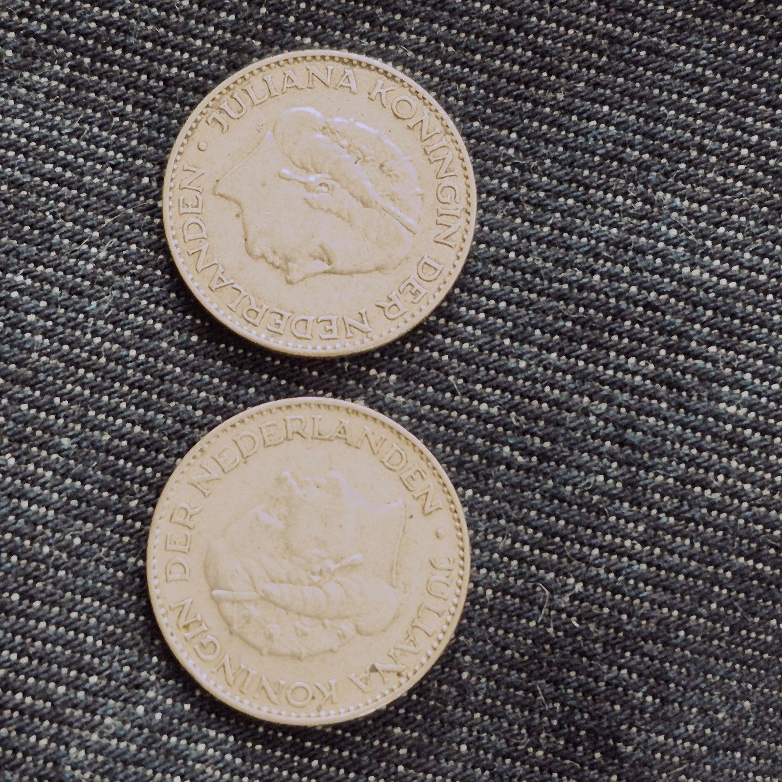 2 zilveren guldens 1955 koningin Juliana, Ophalen of Verzenden, Koningin Juliana, 1 gulden, Zilver