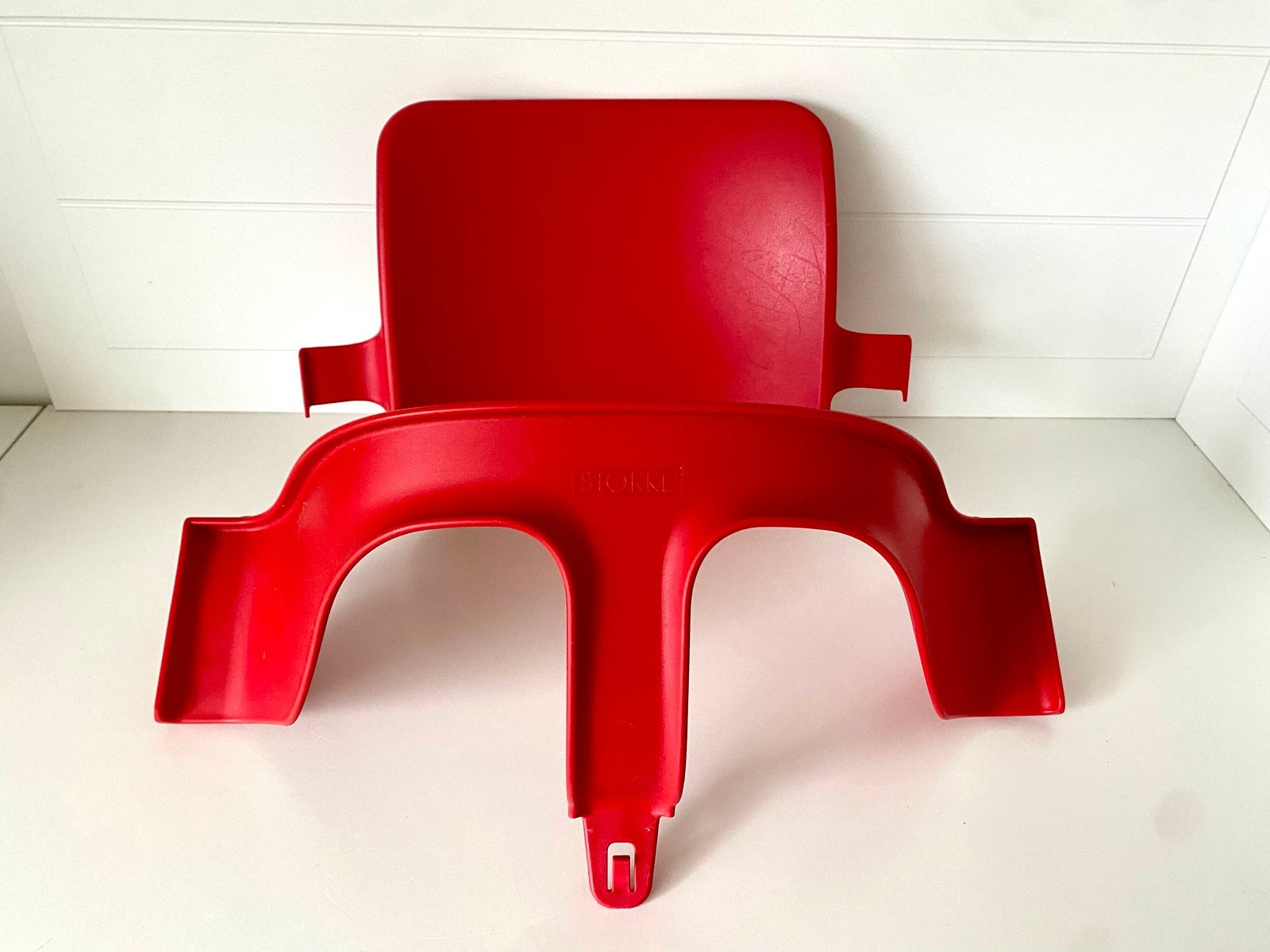 Stokke Tripp Trapp Baby Set - Rood V2, Ophalen of Verzenden, Gebruikt, Meegroeistoel, Aanschuifbaar