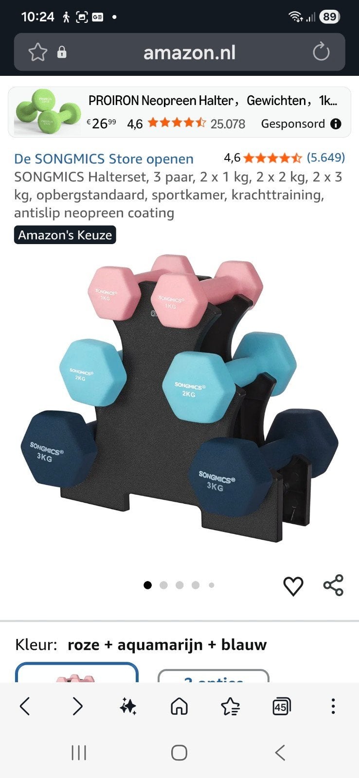 dumbell set met rekje nieuw, Ophalen, Nieuw, Dumbbell