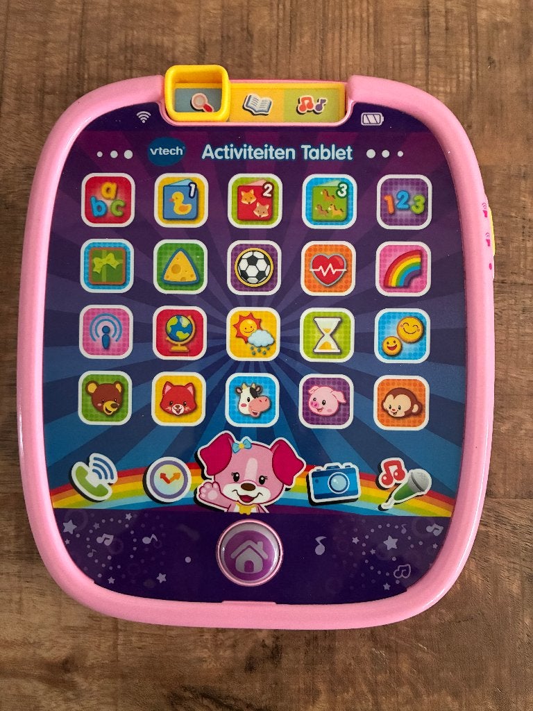 Vtech activiteiten tablet roze met licht en geluid. PRIMA., Ophalen of Verzenden, Gebruikt, 6 maanden tot 2 jaar