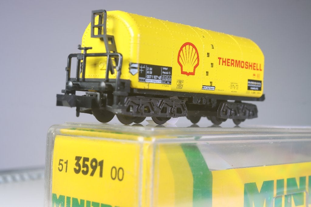 22-tons stookoliewagon type 262, geel, Shell, DB, Gelijkstroom, Trix, Wagon, Ophalen of Verzenden