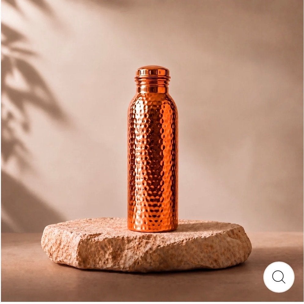 Koperen drinkfles met gehamerd design, Ophalen of Verzenden, Koper