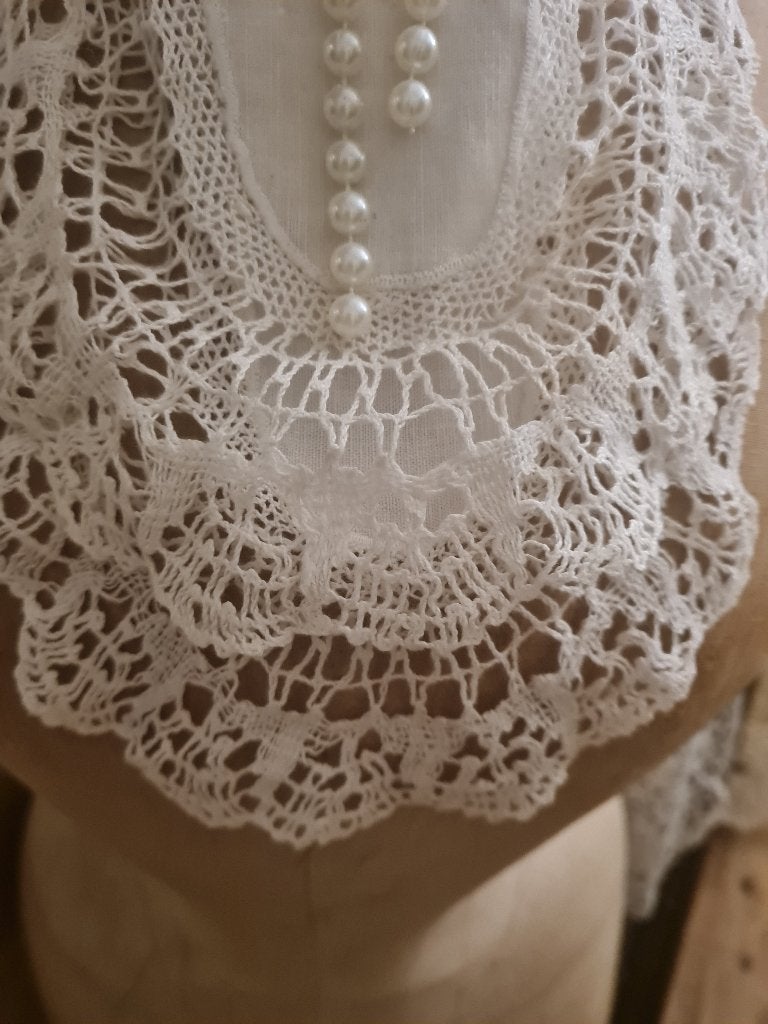 Vintage jabot met kunst parels foto 1 t/m 3, Ophalen of Verzenden