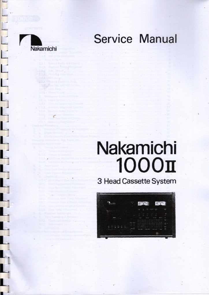 service manual NAKAMICHI TT 1000, Audio, Tv en Foto, Verzenden, Nieuw