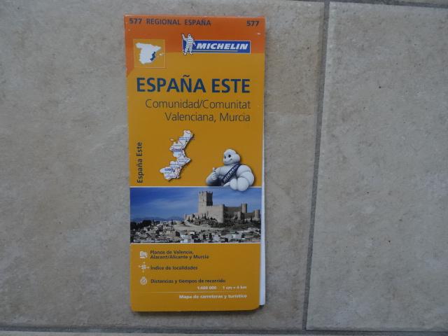 michelin wegenkaart 577 Spanje oost, Valencia, Murcia, Spanje, Ophalen of Verzenden, 1800 tot 2000, Landkaart