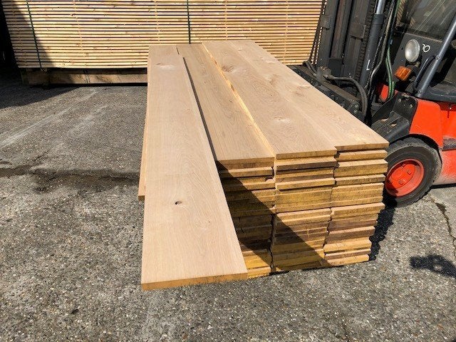 Eiken balken en planken geschaafd | KD gedroogd, 25 tot 50 mm, Eiken, Nieuw, Ophalen of Verzenden