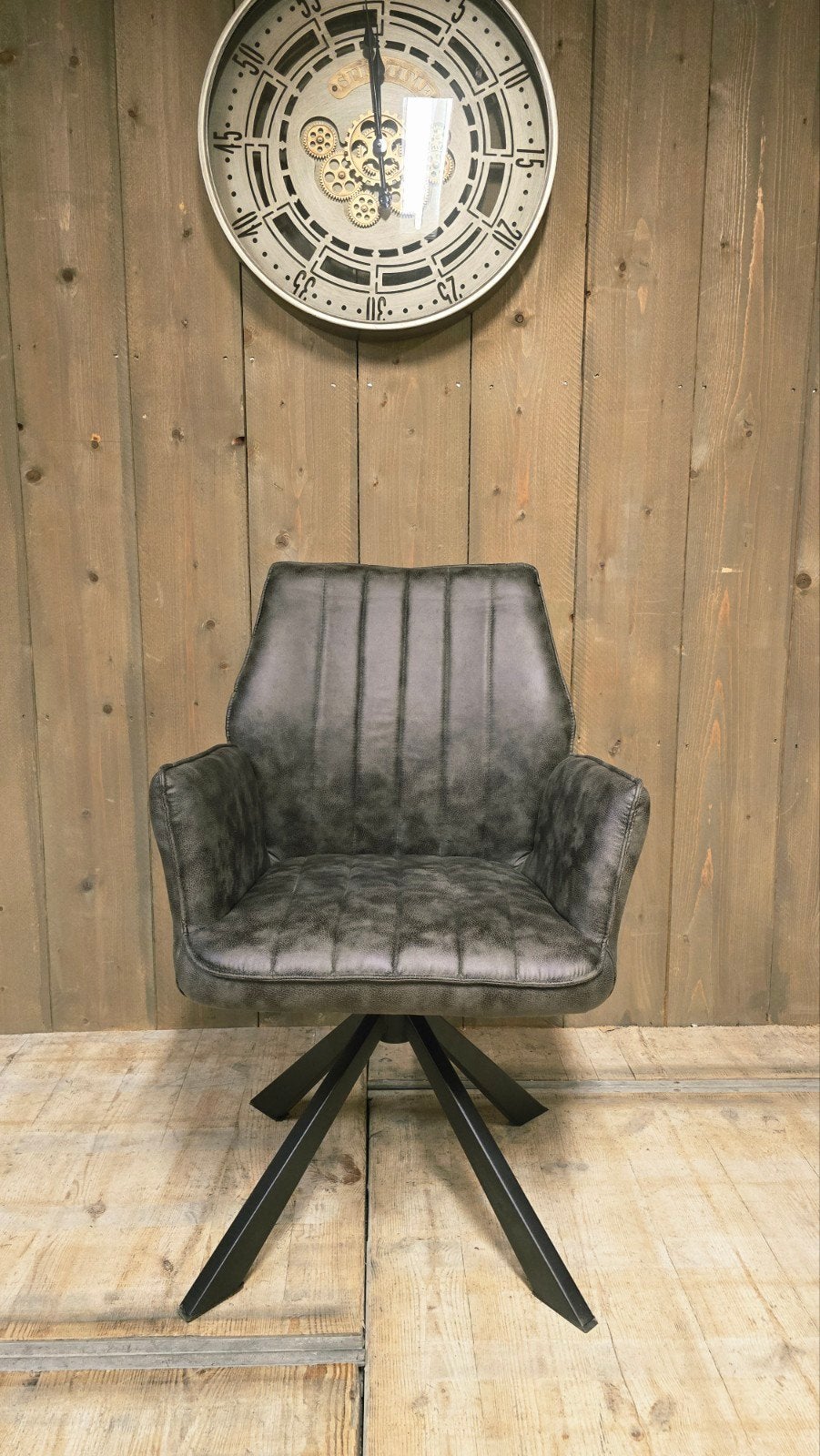 Mooie Eetkamerstoelen Micro leder Antraciet, Groen en Cognac, Huis en Inrichting, Nieuw, Ophalen of Verzenden, Hout, Grijs