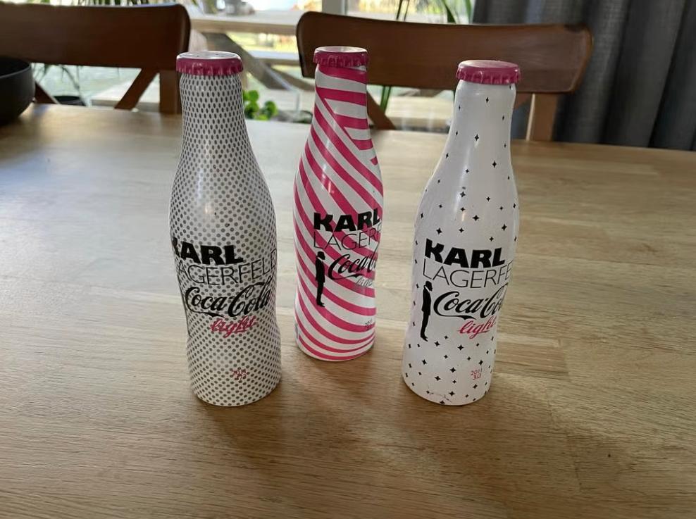 3x Coca-Cola Light aluminium fles – Karl Lagerfeld (2011), Ophalen of Verzenden, Nieuw, Overige typen