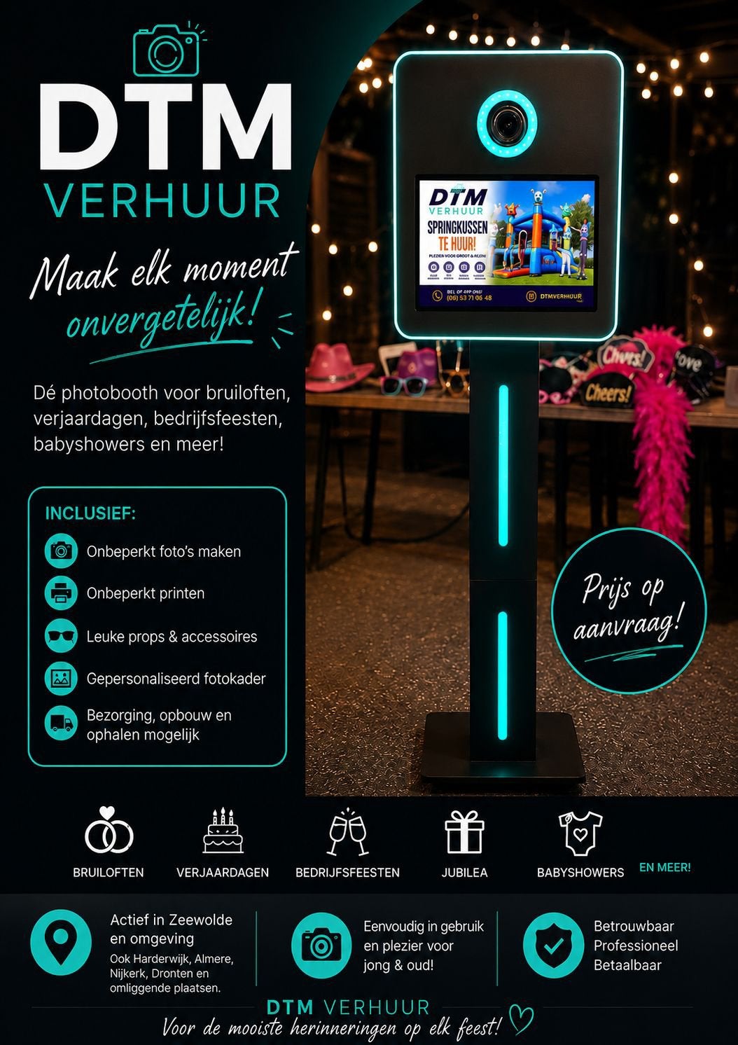 Dé photobooth voor ieder feest, Hobby en Vrije tijd, Feestartikelen | Verhuur, Ophalen