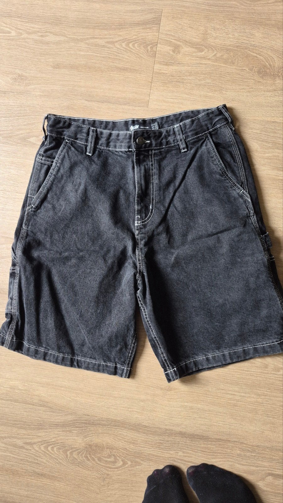 Pull&Bear zwarte denim shorts maat 40, Zwart, Overige maten, Ophalen of Verzenden, Zo goed als nieuw