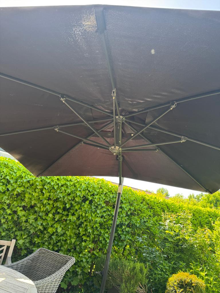 Parasolvoet 60kg garden impressions met Hawaii S parasol, Ophalen, Gebruikt, Minder dan 1 meter, Parasolvoet